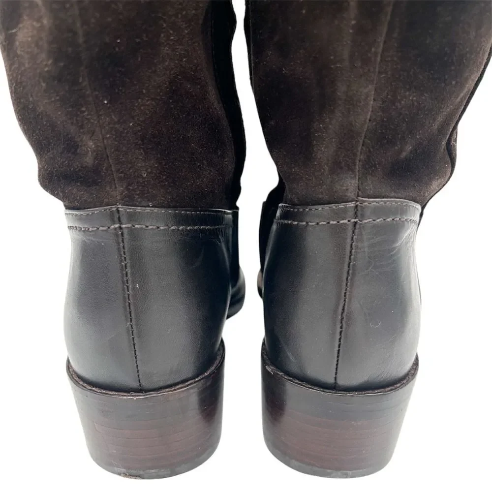 Donald J Pliner Tall Brown Suede Leather Riding Boots
